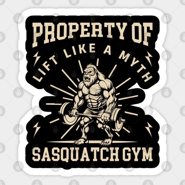 Sasquatch Gym - Lift Like a Myth Sticker by Otaku Vibes